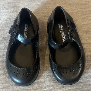 Mini Melissa Shiny Black Dress Shoes for Kids